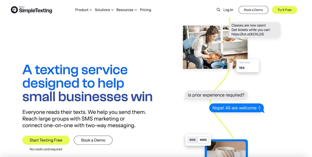 marketing tools for small business - Simple texting