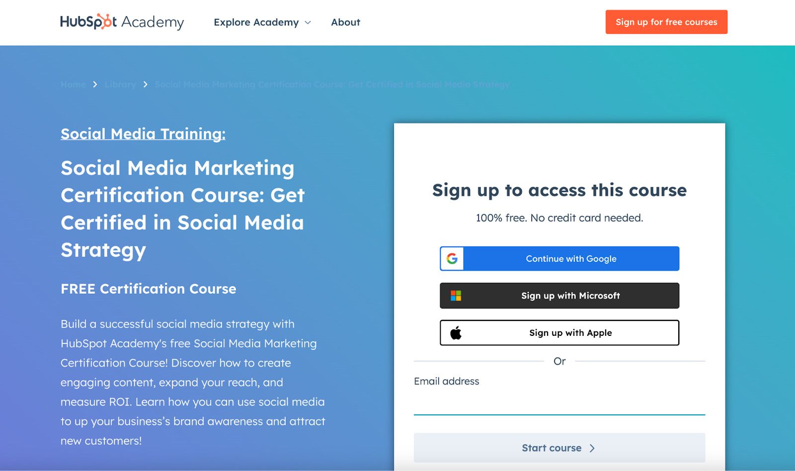 Best Free Social Media Marketing Courses - Hubspot Social Media Certification