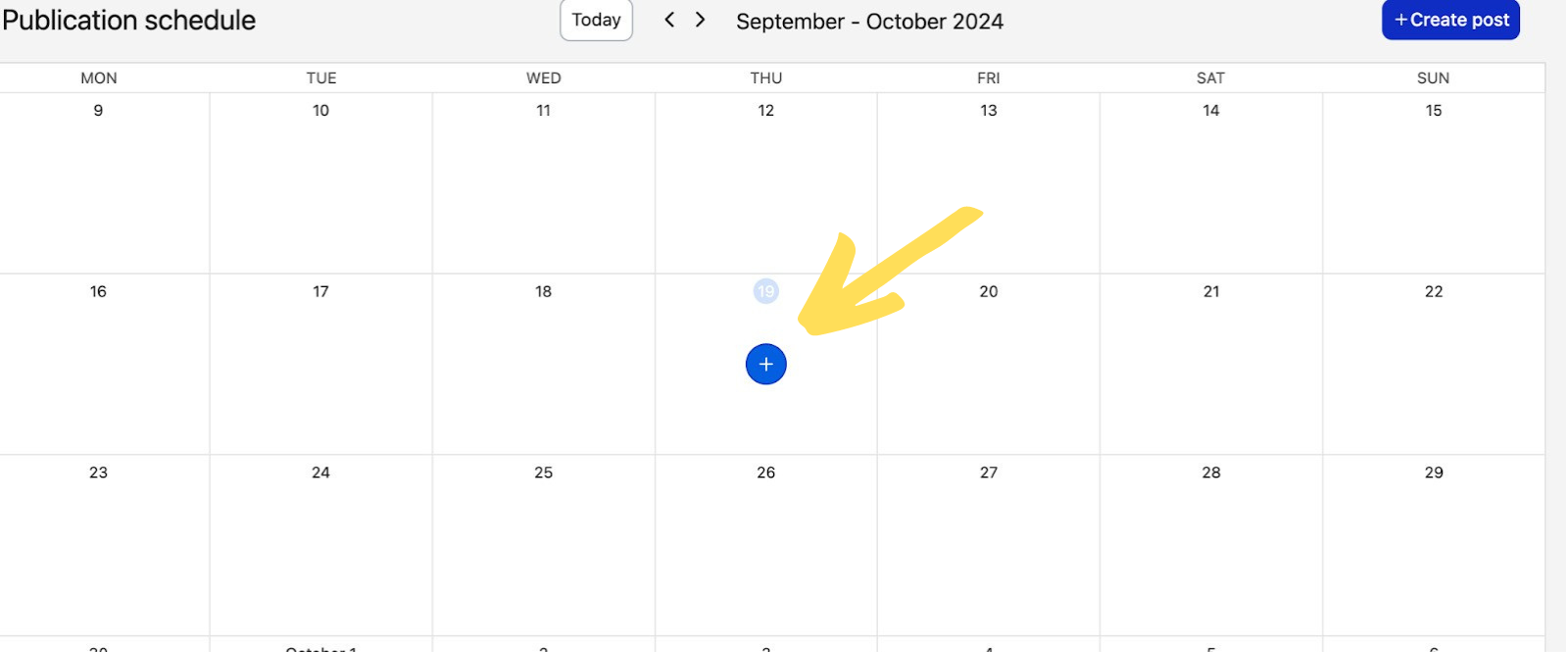 How to Schedule a First Comment on Instagram - Publishing calendar in NapoleonCat