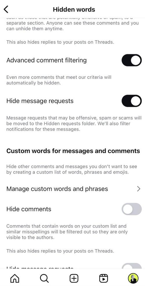 How to Stop Spam Comments on Instagram - adjusting comment filtering on Instagram