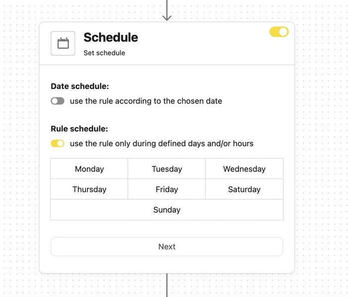 Facebook Ad Comments Automation Tool - setting schedule for Auto-moderation