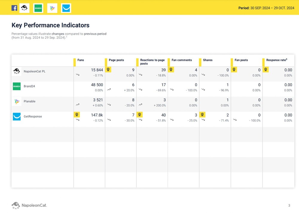 How to Present Social Media Data to Clients - KPI in a report