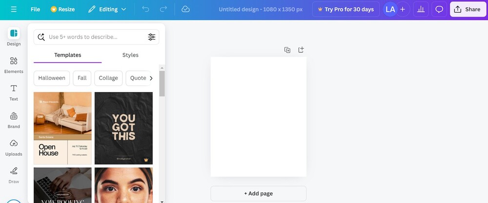 How to use templates on instagram - post templates in Canva