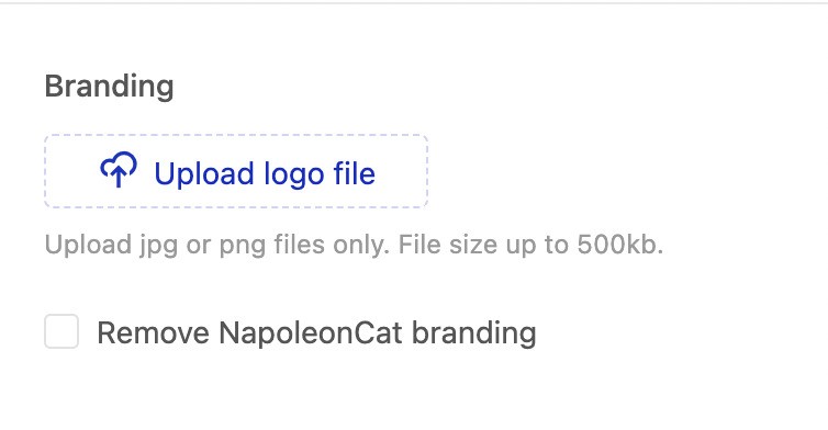 Social Media Report Automation for Agencies - branding settings in NapoleonCat