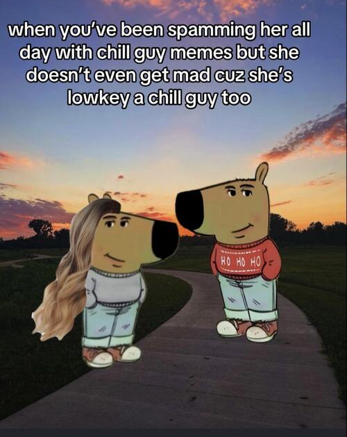 Trending memes - chill guy meme on tiktok 2