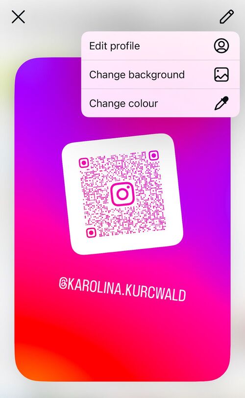 Instagram Profile Card - editing an Instagram profile card step 2