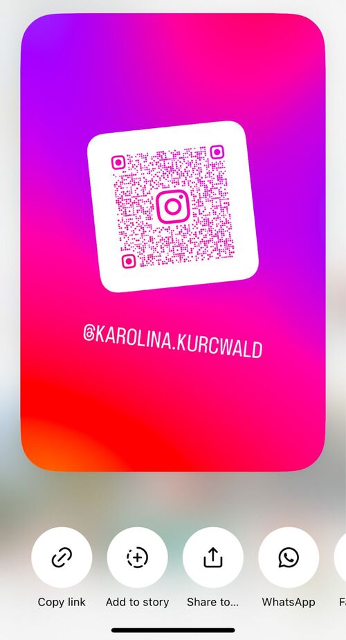 Instagram Profile Card - sharing a profile card on Instagram