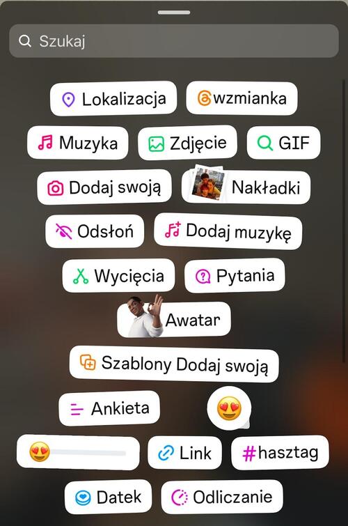 Ile Trwa Relacja na Instagramie - dostępne naklejki na Instagramie