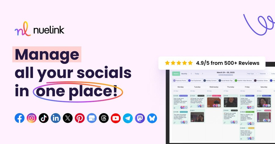 MeetEdgar Alternatives  - Nuelink site preview.