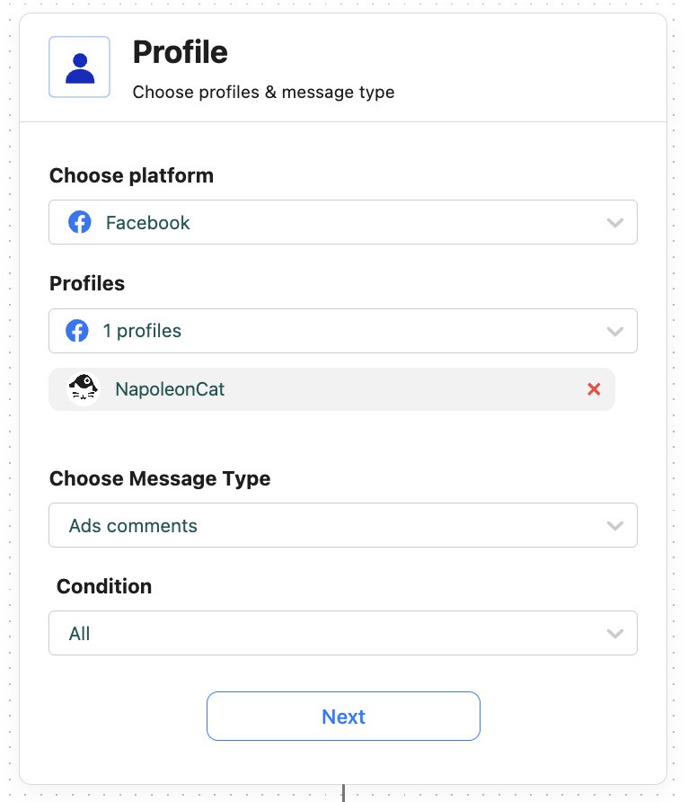 Setting up Auto-moderation rule that will turn off comments for Facebook ads.