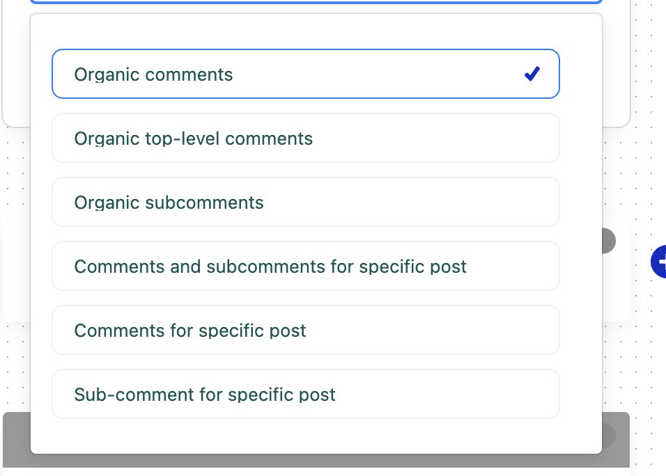 A panel in which it is possible to select the content type for automated spam block rule.