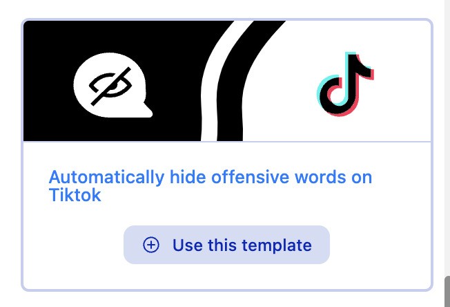 A ready-made TikTok Auto-moderation template for hiding offensive words