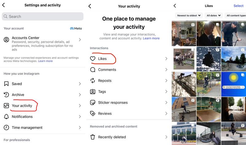 How to access likes history on Instagram