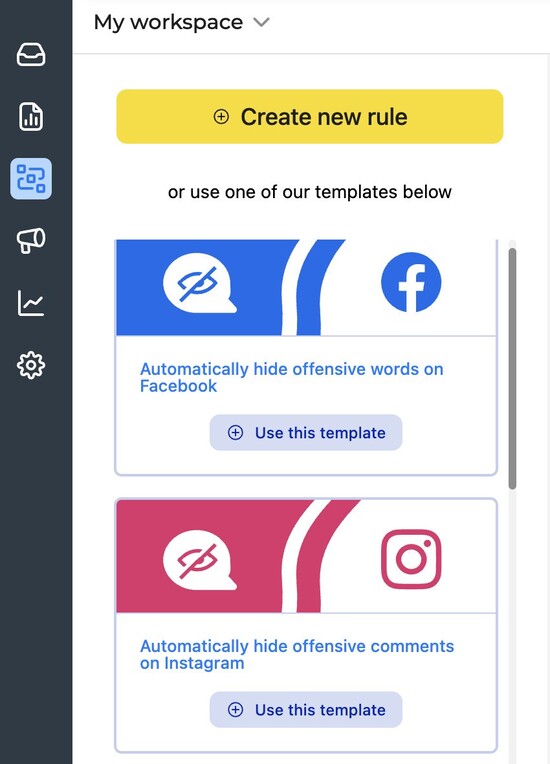 Auto-moderation ready-made templates