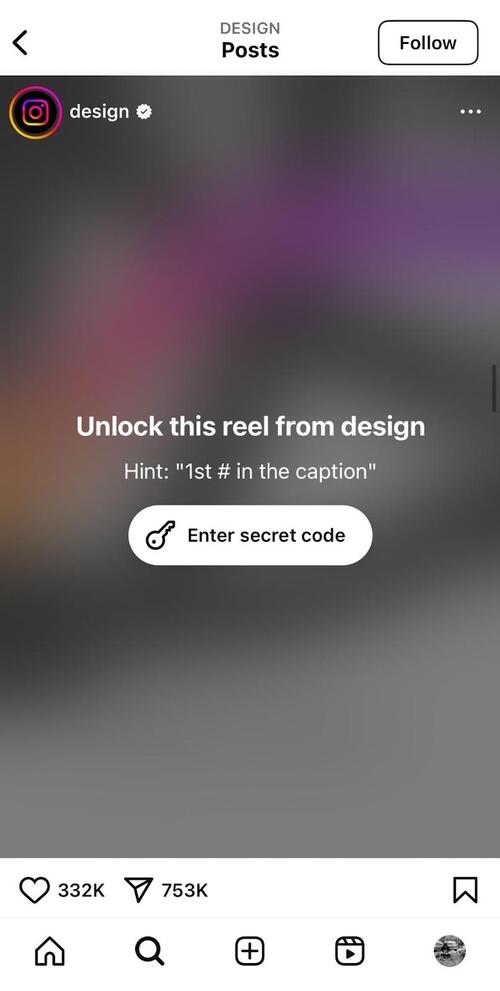 An example of a locked reel on Instagram posted by @design.