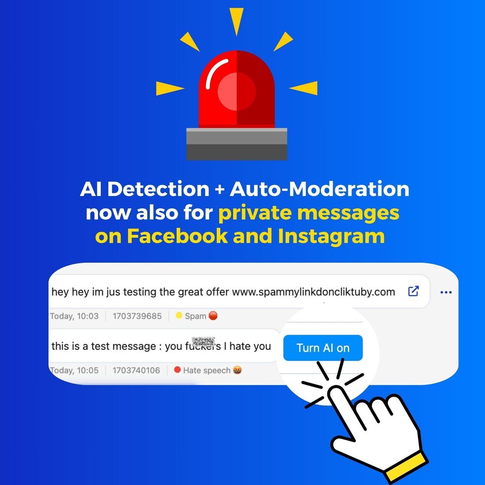AI detection now available for Facebook and Instagram DMs.
