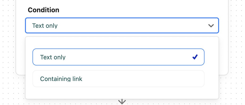 Choosing condition for Auto-moderation rule for YouTube.