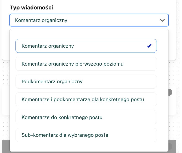 Wybierz typ wiadomości dla TikToka