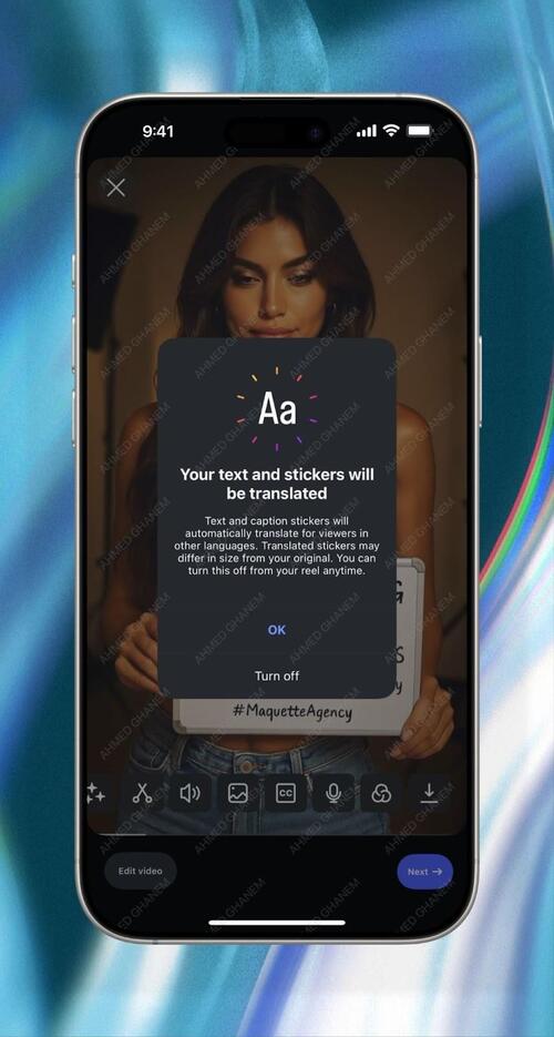 Instagram new feature - stickers and captios translations on reels