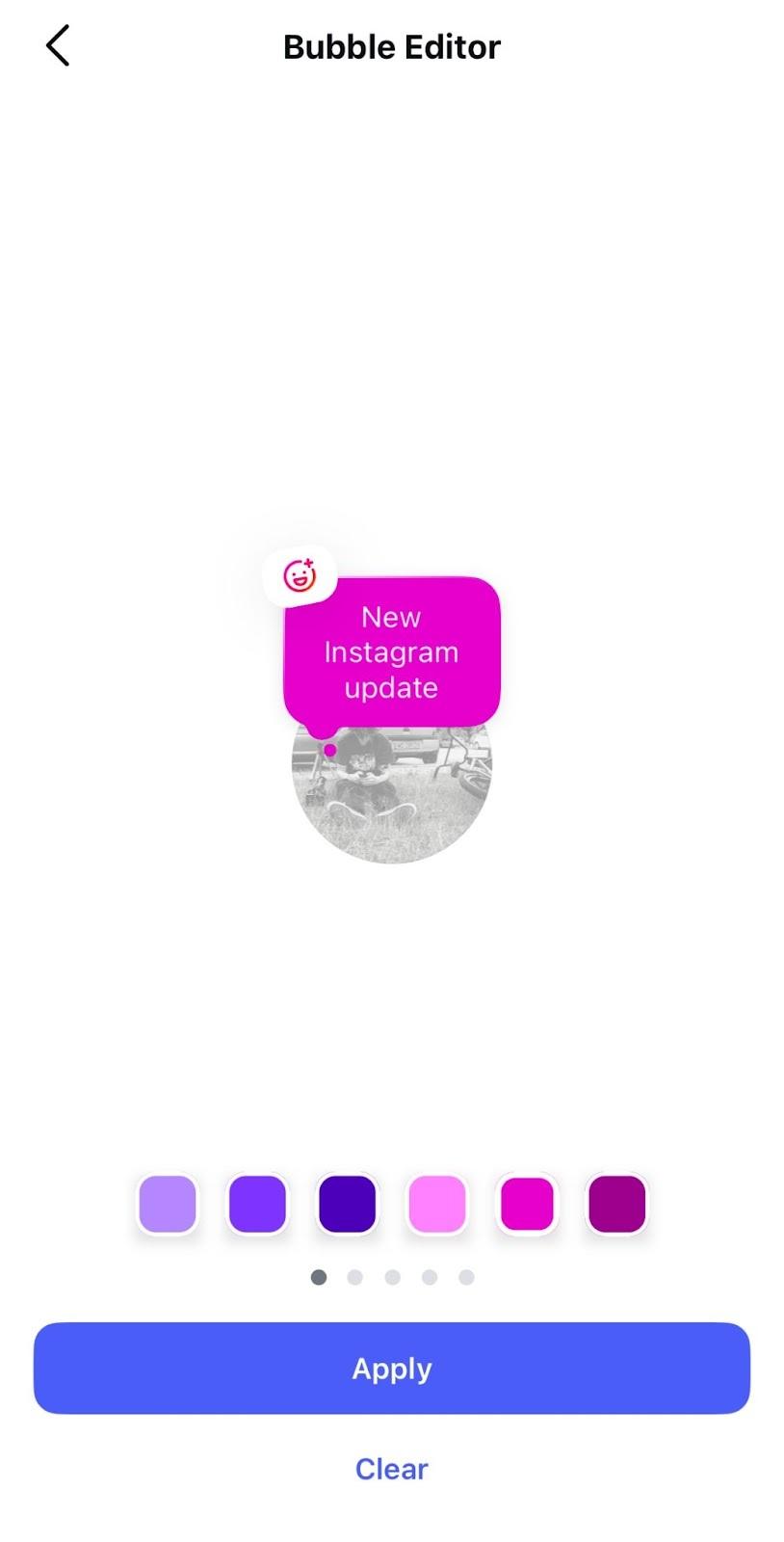 Notes' Bubble editor on Instagram