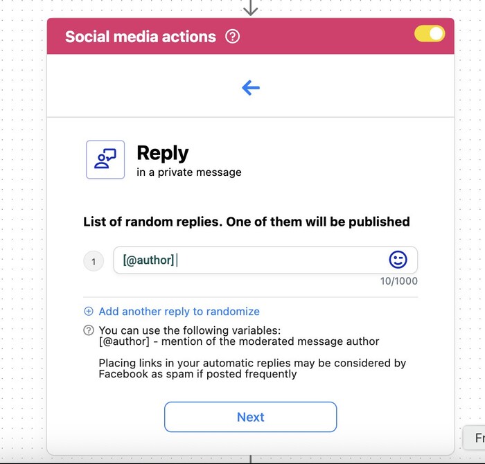Creating auto-replies for Instagram comments or DMs