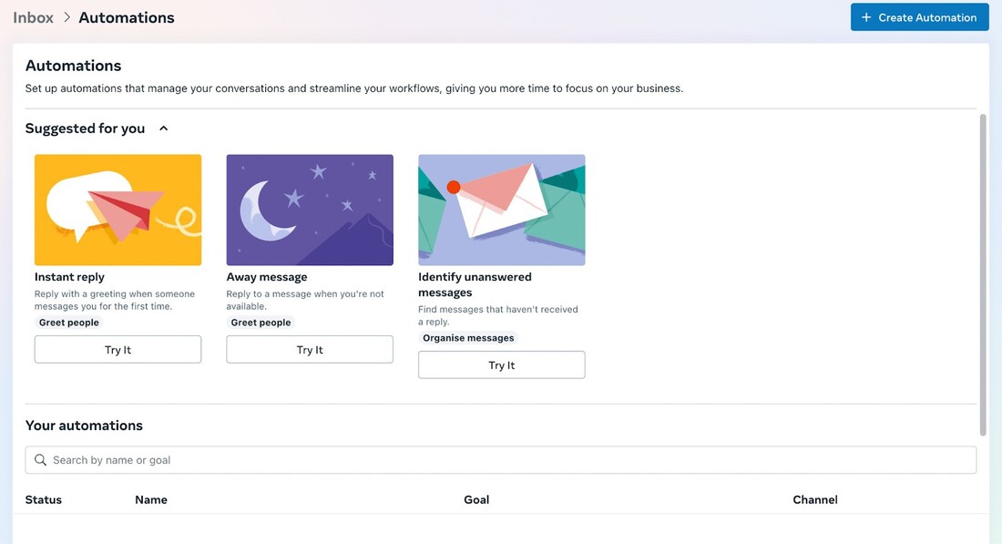 Instagram automations in Meta Business Suite