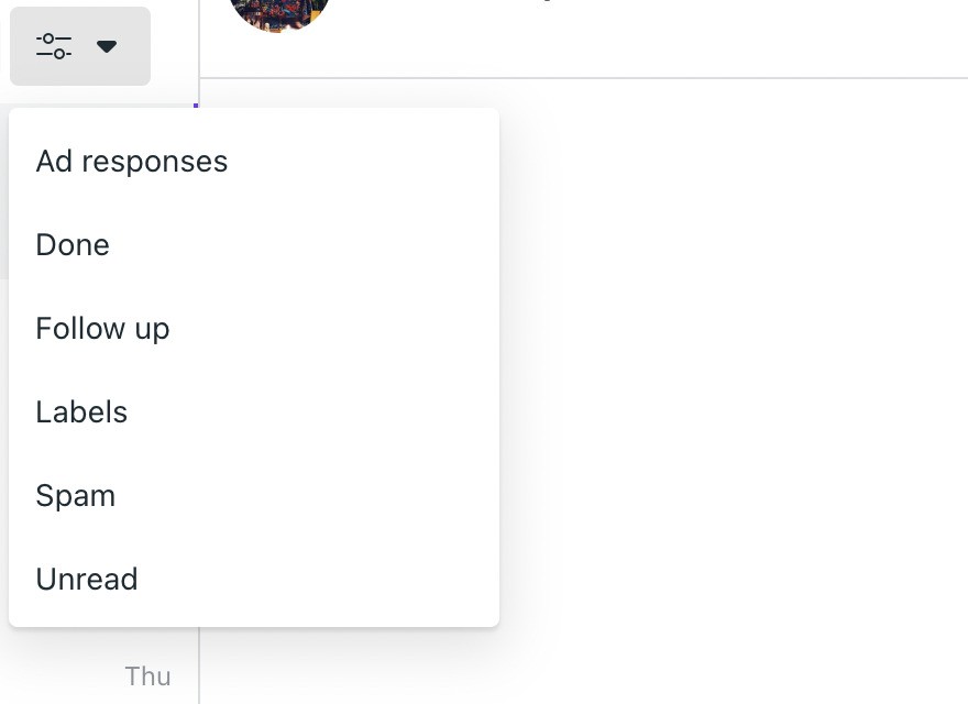 Message filters in Meta