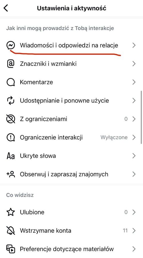 Filtry wiadomości na Instagramie