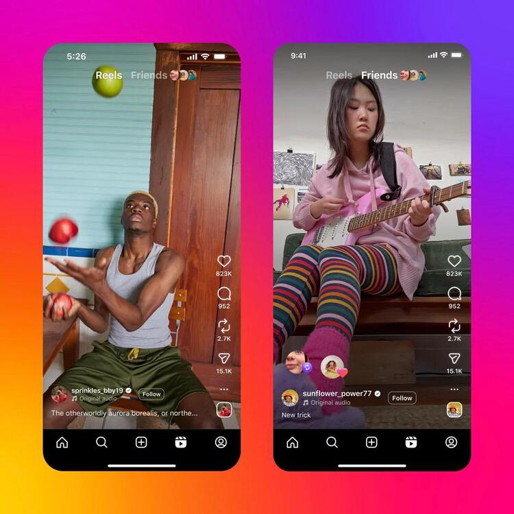 Friends reels tab on Instagram.