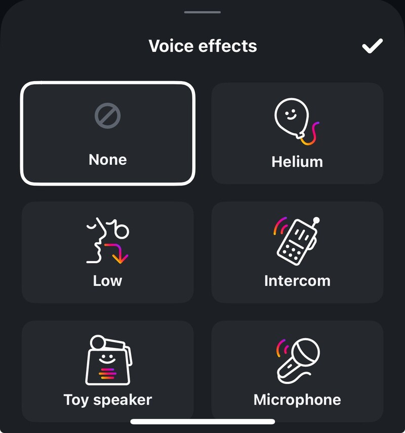 Voice effects in Edits app