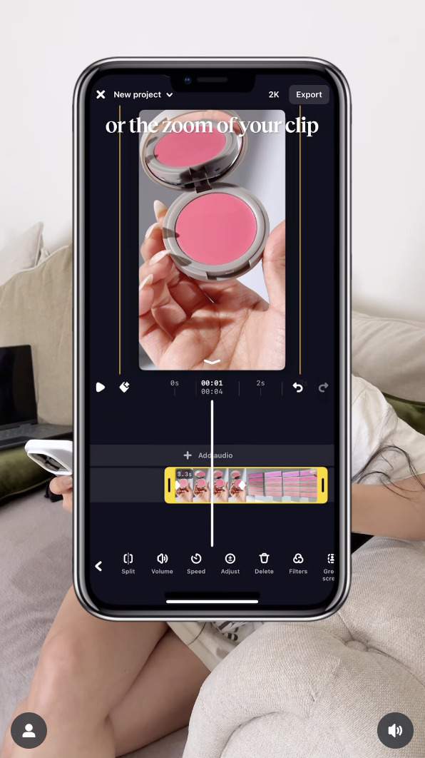 Keyframes and fine-tuning in Edits app