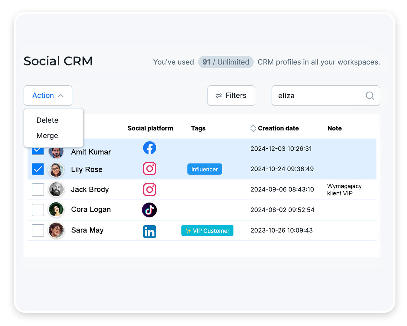 Social CRM from NapoleonCat