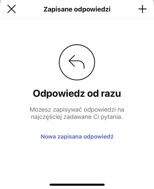 Tworzenie zapisanych odpowiedzi na Instagramie