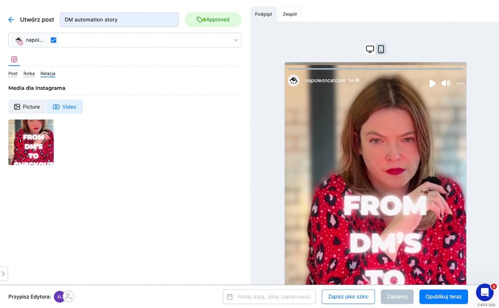 Planowanie relacji na IG