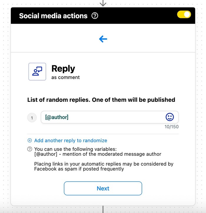 Creating auto-replies for TikTok.