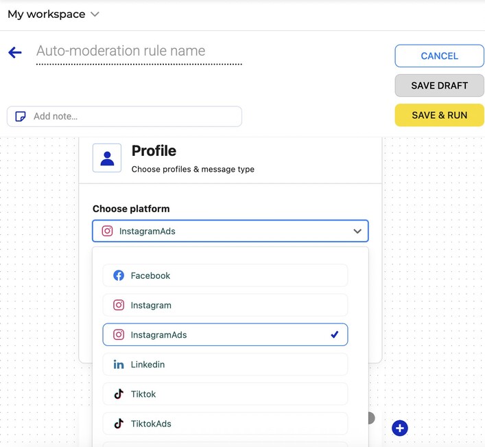 Profile section in Auto-moderation.