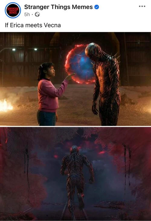 Stranger things season 5 Erica social media meme.