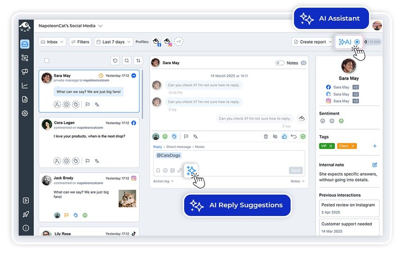 Social Media Review Management - AI reply
