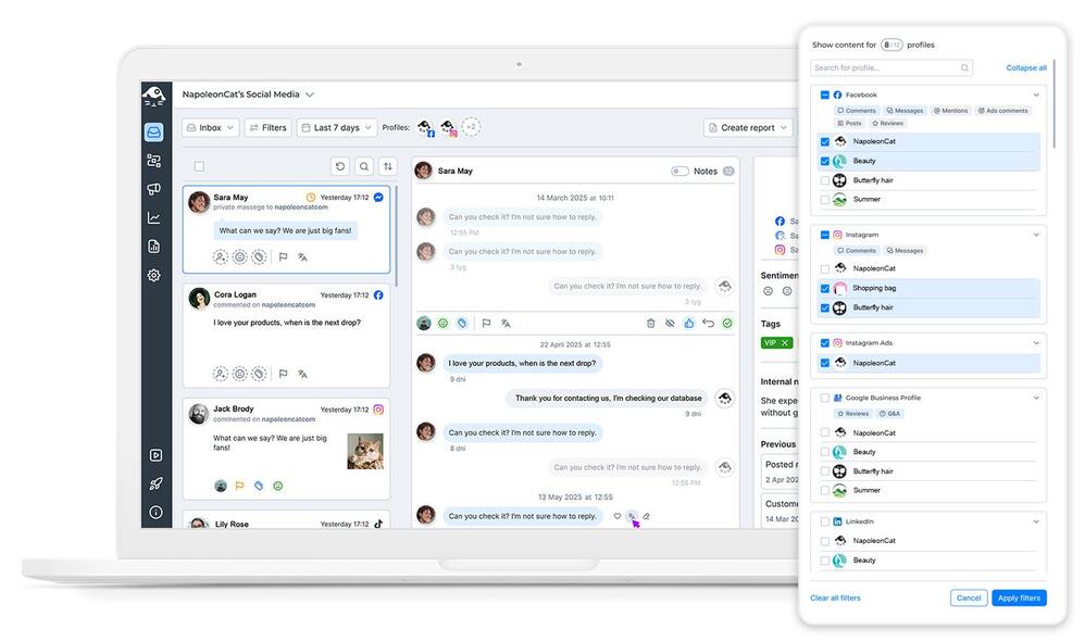 Social media management tool - NapoleonCat's Inbox