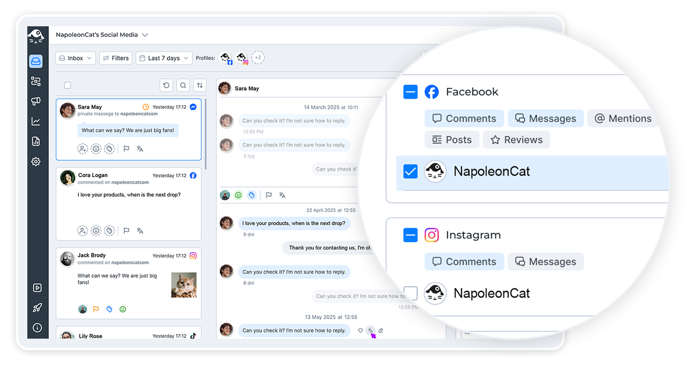 Social Inbox obsługa wielu platform
