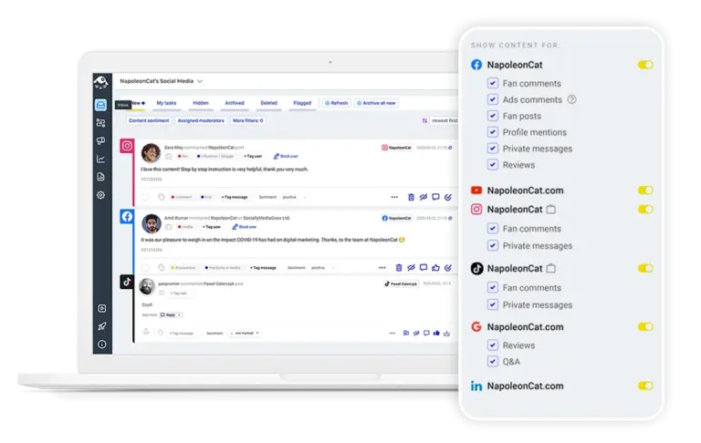 Social Media Management Dashboard - Social Inbox