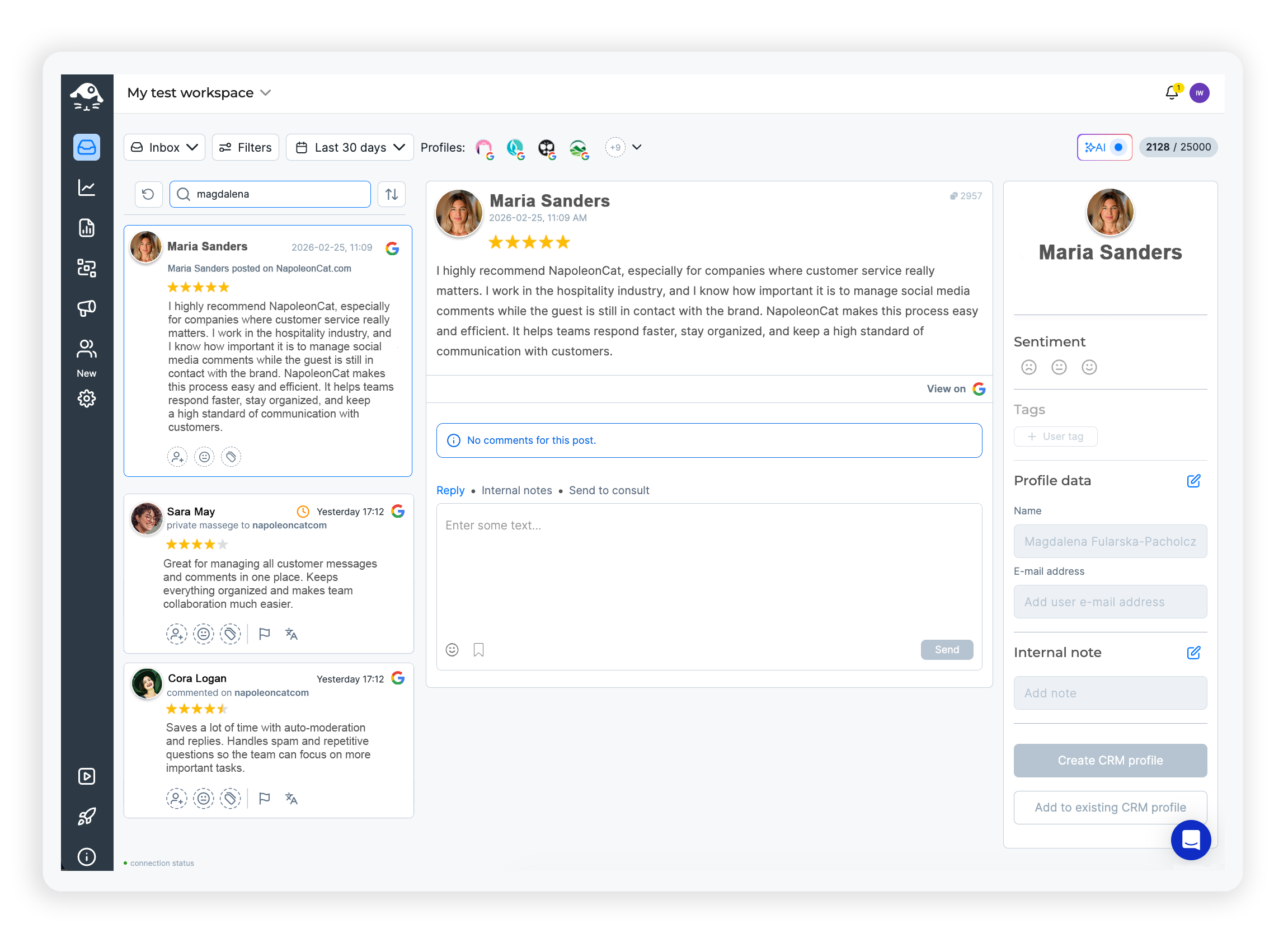 Google Reviews Social Inbox