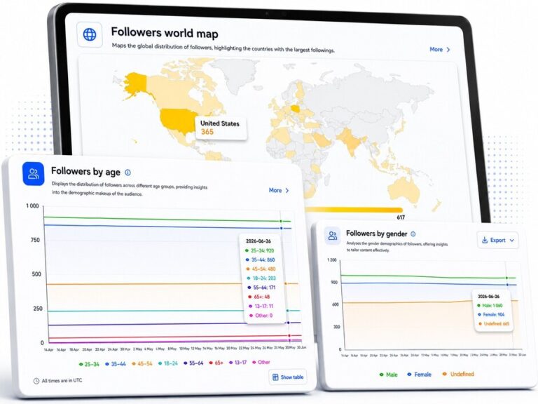 Instagram follower demographics by country, age and gender in NapoleonCat