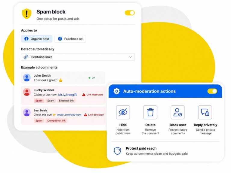 Automatically deleting spam comments under Facebook ads in NapoleonCat
